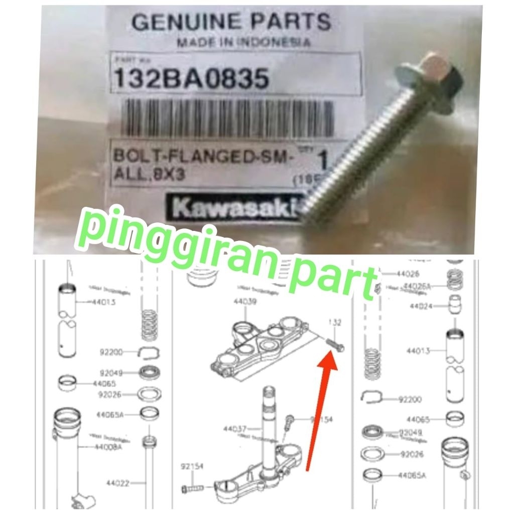 baut segitiga atas KLX 150 KLX150 Original