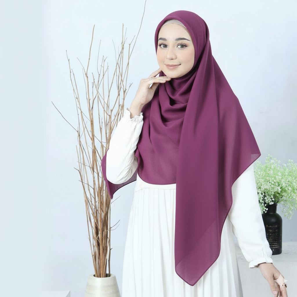 Hijab Segi Empat Paris Premium Polos Jumbo || Hijab Segi Empat Jumbo ||  140x140 || Paris