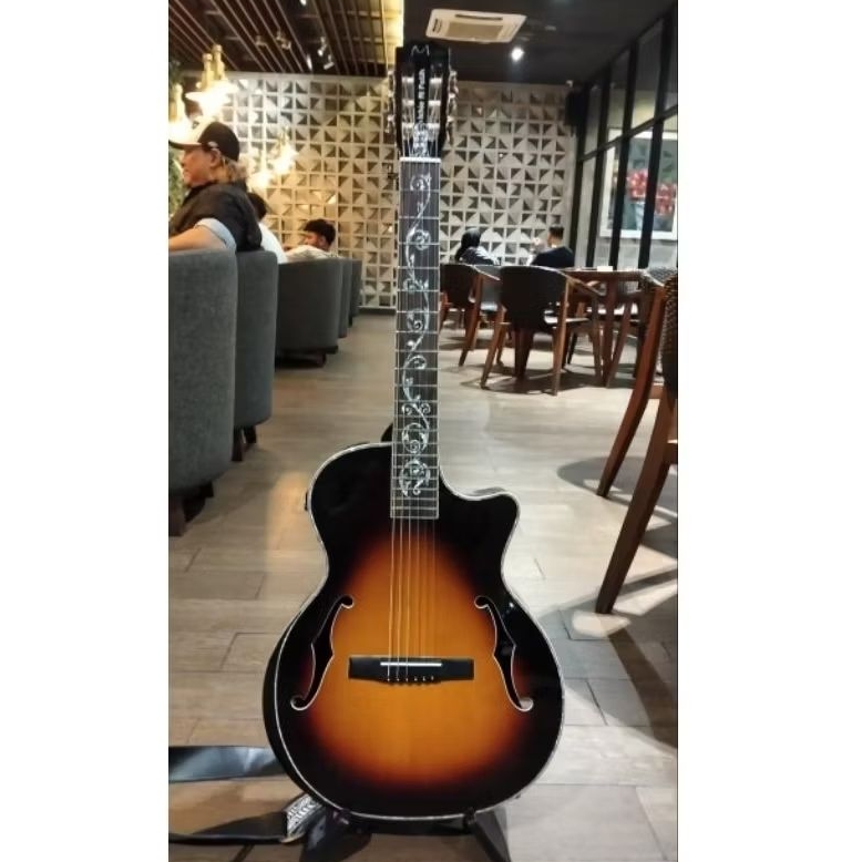 Gitar akustik elektrik custom Nylon