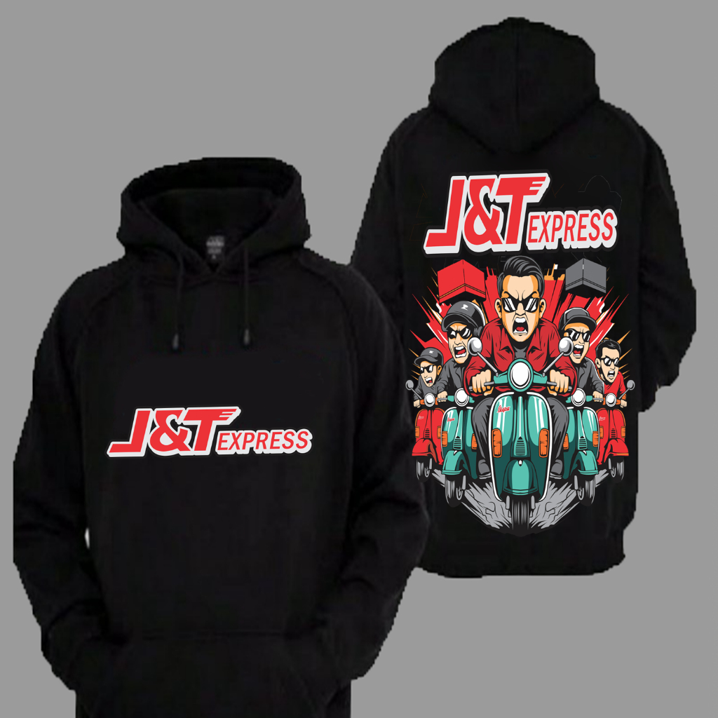 Sweater Hoodie Distro JNT Express J&T Meluncur Deadline Paket Vespa Gaspol Premium Terbaru