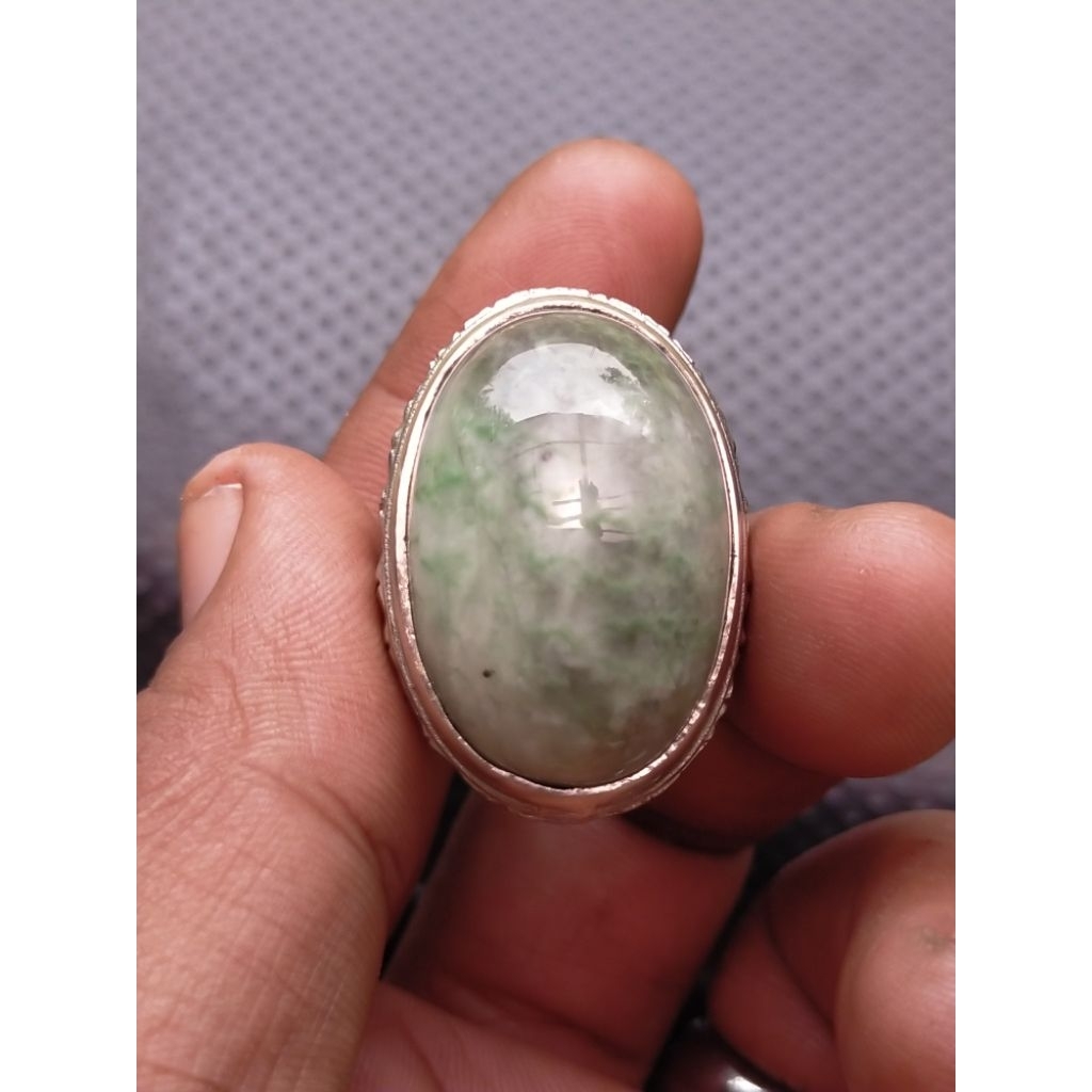 cincin batu natural jadeite jade papua type A / giok Papua type A