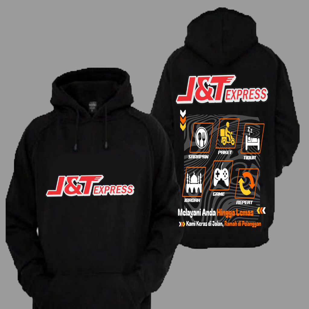 Sweater Hoodie Distro JNT Express Sarapan Paket Tidur Melayani Anda Hingga Lemas Premium Terbaru