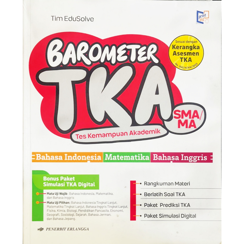 Erlangga Barometer TKA SMA 2025 Prediksi UTBK