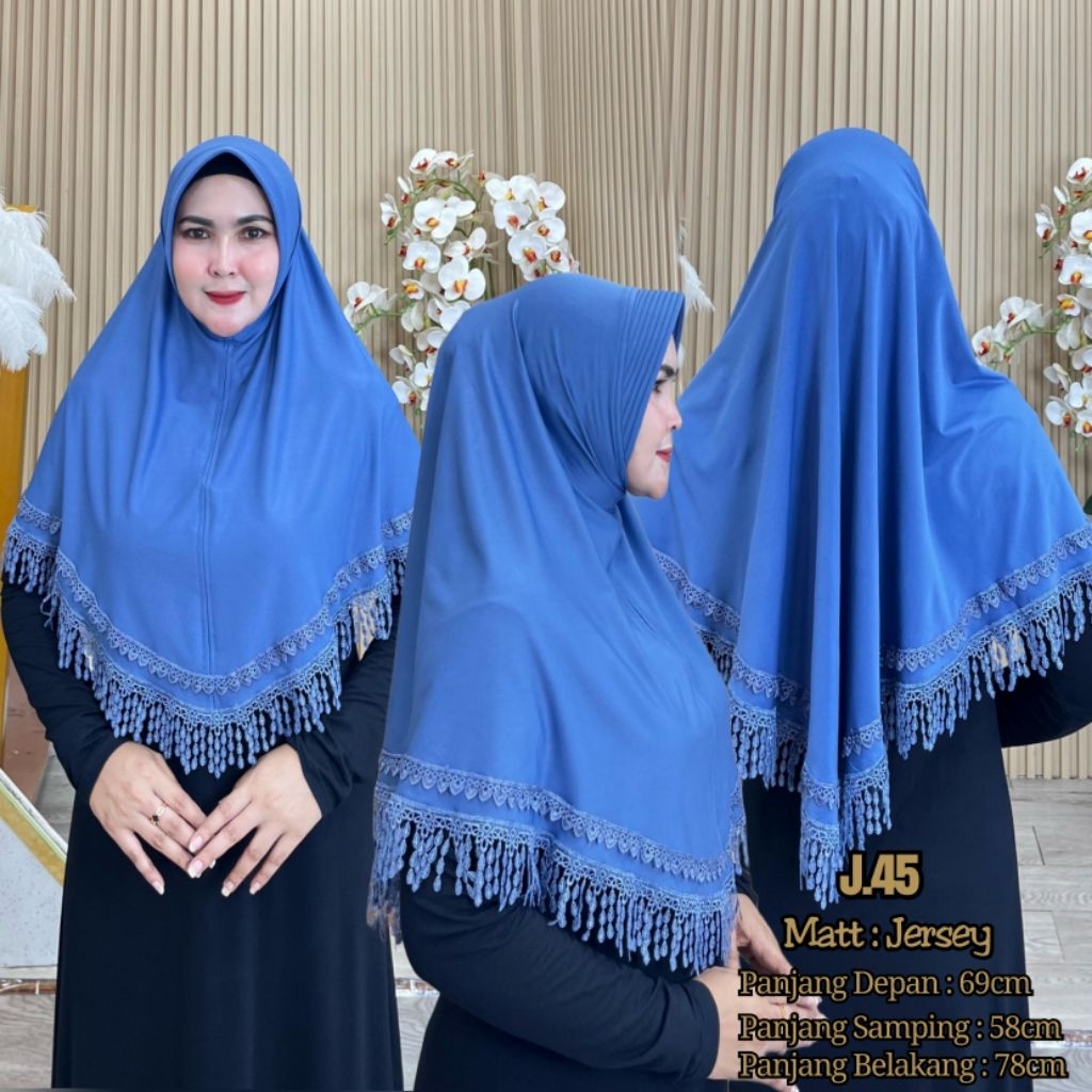 AJE ZAS - J.45 Hijab Daily Hijab Instan Ped Busa Bahan Jersey
