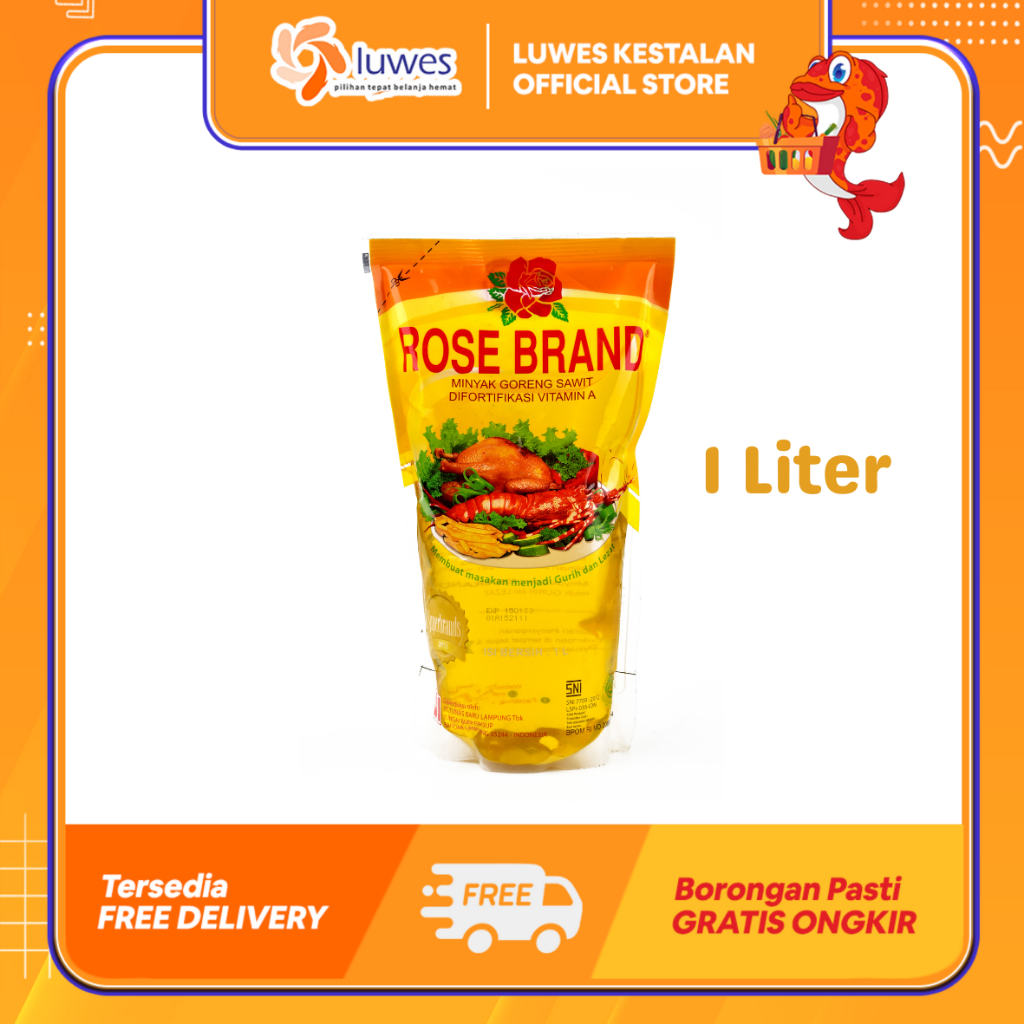 (LUWES) Rose Brand Minyak Goreng Sawit 1 Liter | Minyak Goreng Rose Brand 1 Liter Murah