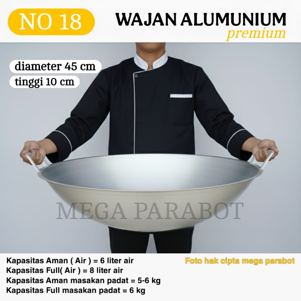 Wajan Ceper Aluminium Tebal No 18–36 Premium | Wajan Katering & Hajatan Masak Besar