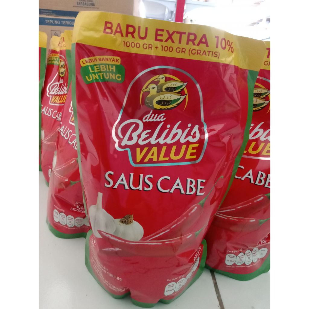 Saos 2belibis value 1kg saos cabai saos pedas extra 10%