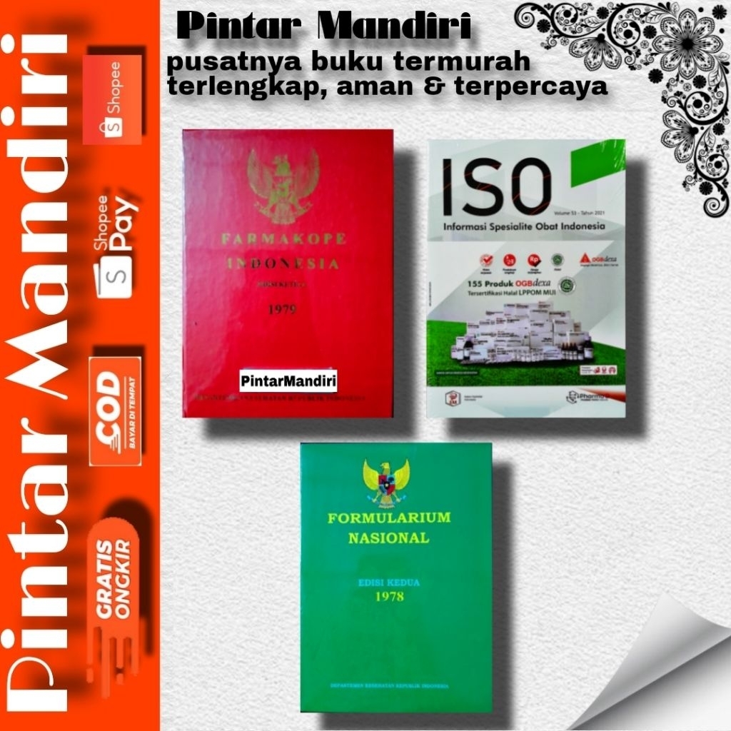 paket 3 buku : Formularium Nasional (Fornas), ISO, dan FI 3 (Farmakope Indonesia edisi 3)