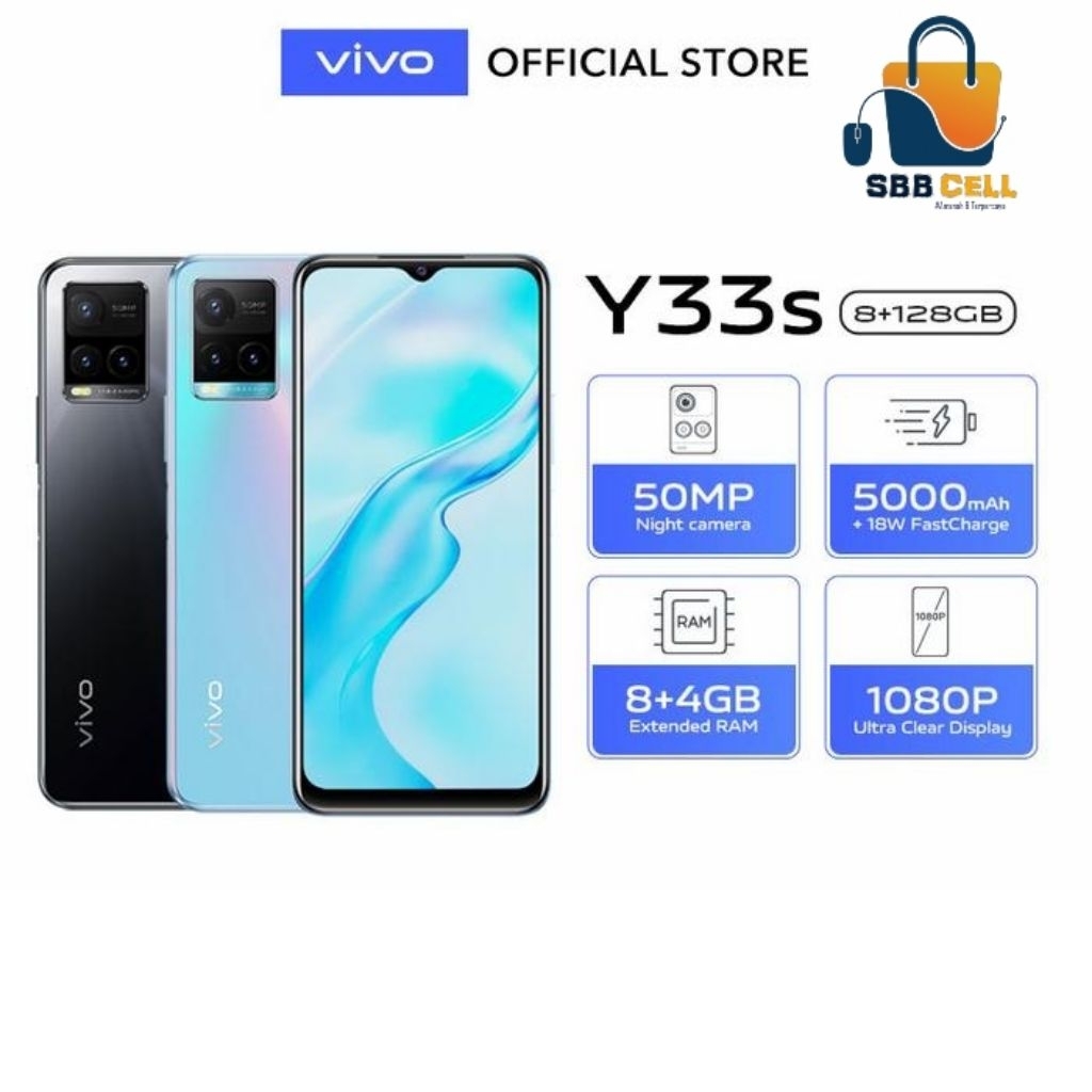HP VIVO Y33S 8/128 GB - VIVO Y 33 S RAM 8GB ROM 128GB GARANSI RESMI VIVO