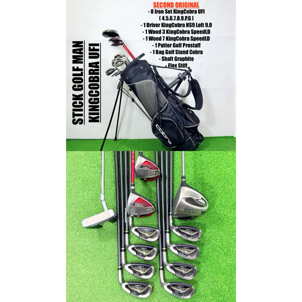 Set stick golf king cobra second original fullset bag golf
