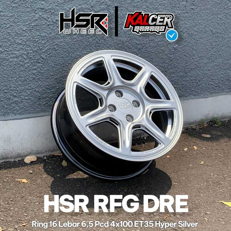 VELG HSR RFG DRE RING 16 LEBAR 6,5 PCD 4x100 ET35 HYPER SILVER ORIGINAL HSR