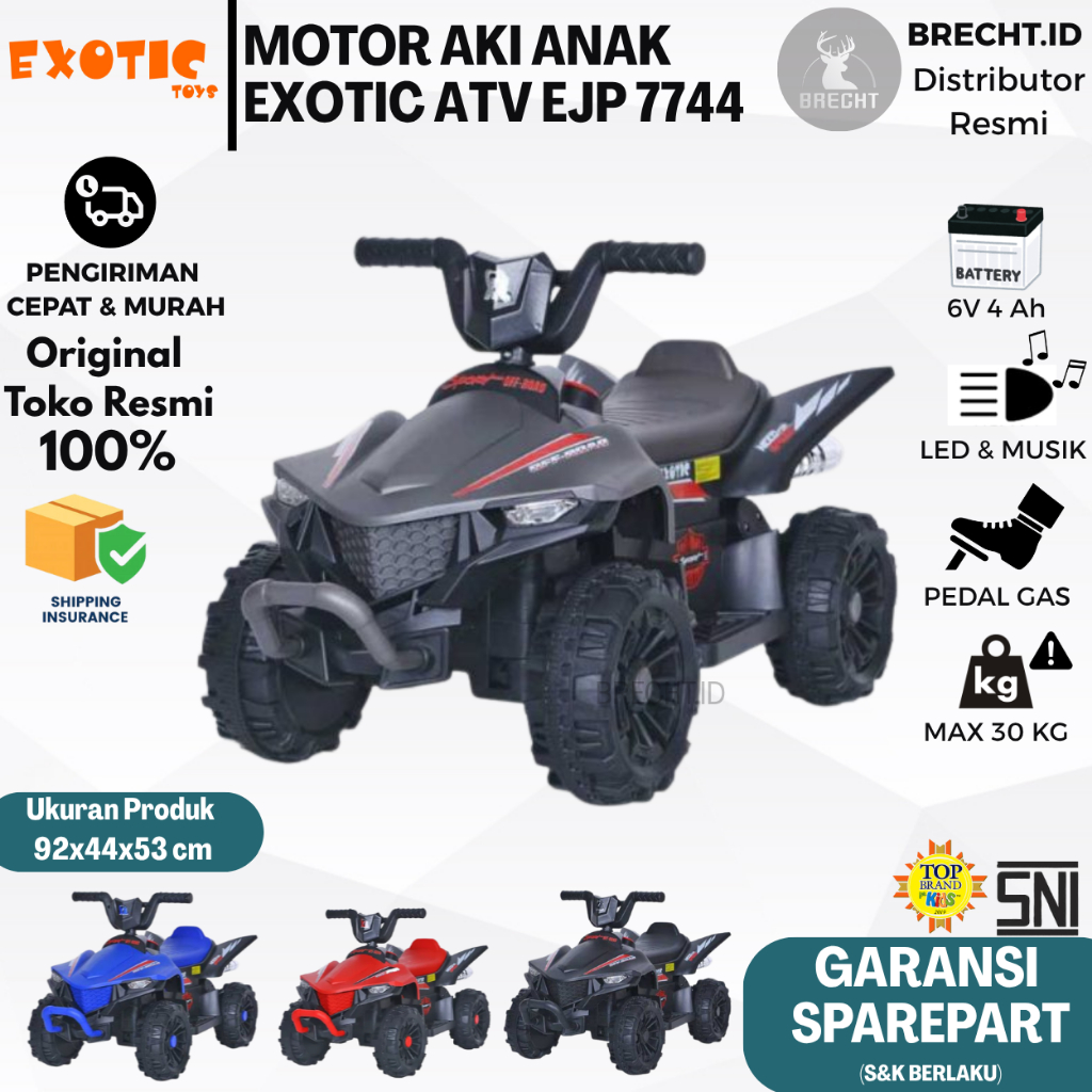 Mainan Anak Motoran Mini ATV Aki Exotic EJP-7744 / EJP 7744 Best Seller ATV