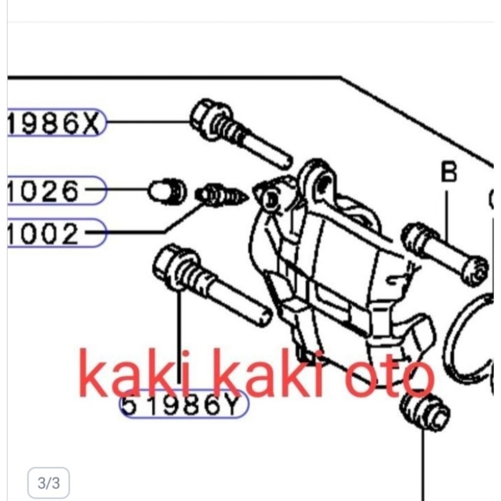 Pin caliper kaliper pen caliper kaliper rem baut disc brake baut cakram depan lancer evo 3 evo 4 cb2