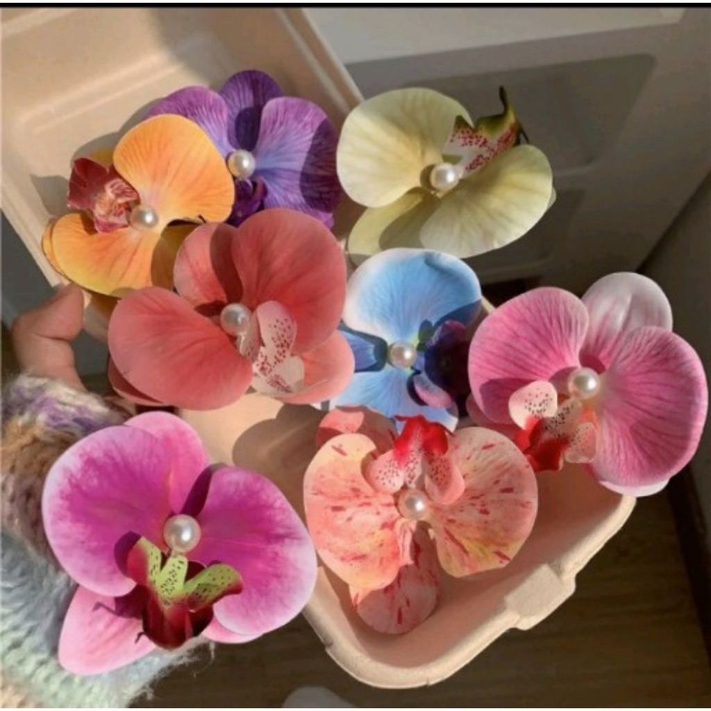 JEPITAN RAMBUT BUNGA ANGGREK LATEX CANTIK