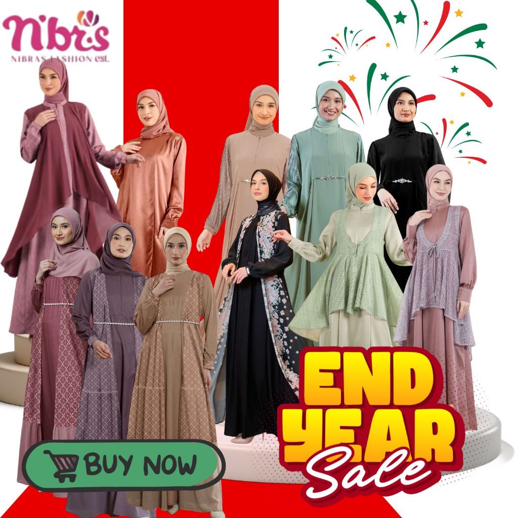 Gamis NIBRAS PROMO BIG SALE AKHIR TAHUN, NIBRAS SALE Dress Aline, Belyn, Laras, Raia, Gaia, Umbra