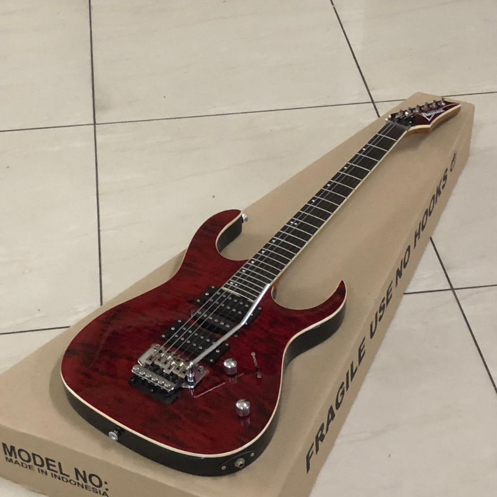 GITAR ELEKTRIK/LISTRIK IBANEZ RG SERIES BLACK GLOSSY UPDOWN CUSTOM BANDUNG BEST SELLER