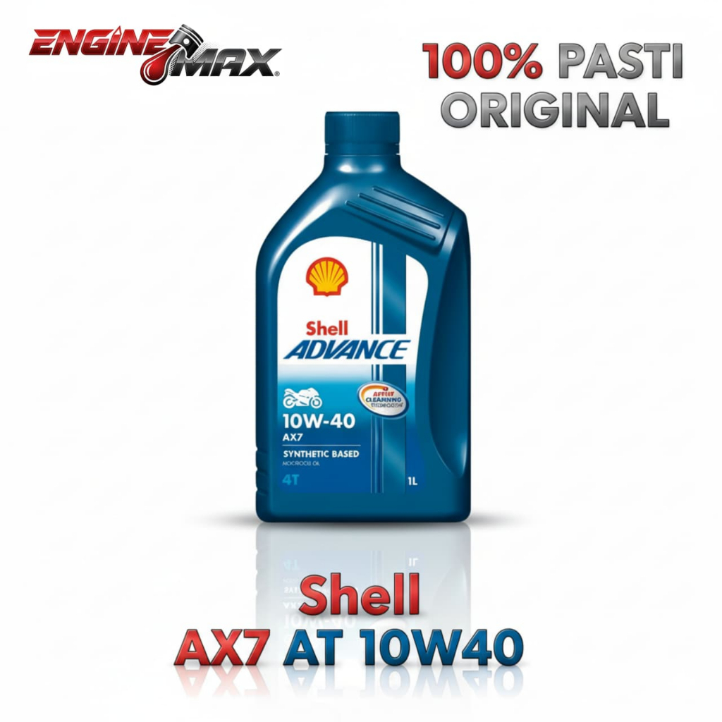 BONUS STICKER - Oli Shell Advance AX7 4T 10W40 1L – Oli Motor 4T Synthetic PASTI ORIGINAL