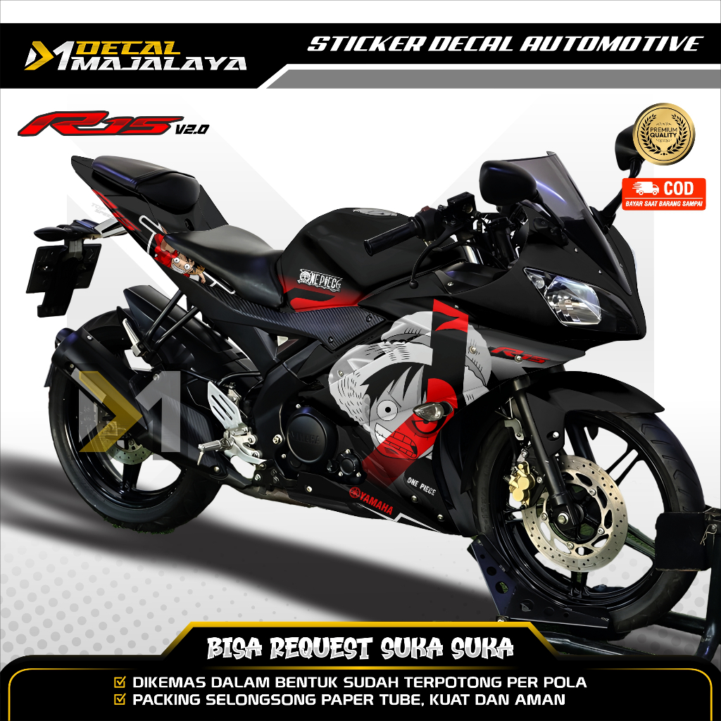 Bisa COD Decal Sticker Full Body Yamaha R15 V2 Motif Anime OnePiece DM1 Desain Custom Dekal Stiker