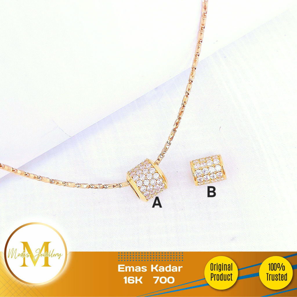 MODIS JEWELLERY - Liontin Kolong Tabung Barrel Kuning - Emas 16k  700