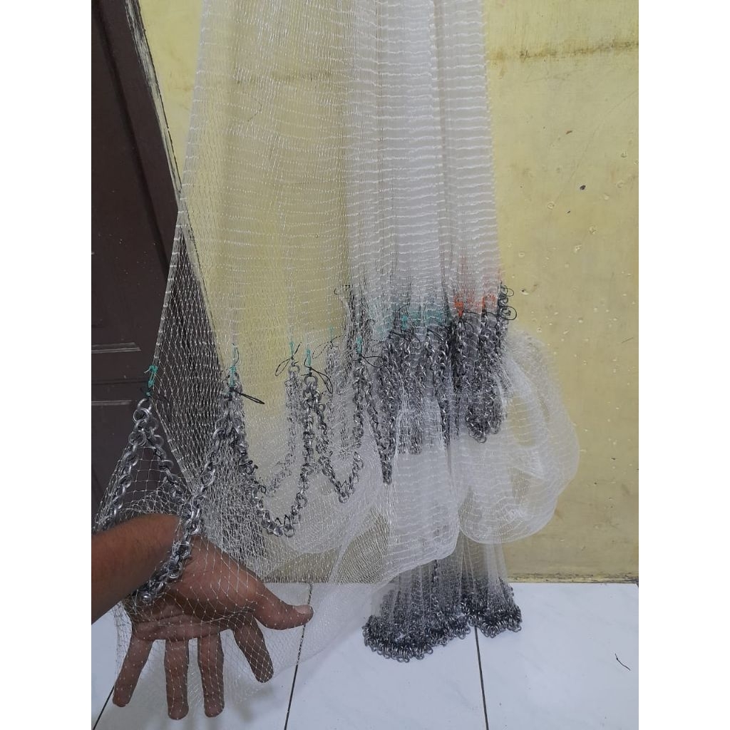 jala udang 3/4 panjang 2 meter berat rante timah 4 kg