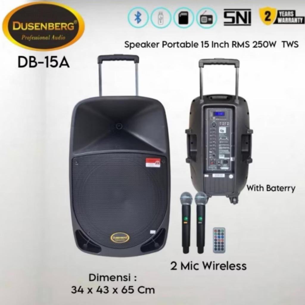 Speaker Portable 15 Inch DusenBerg DB15A / DB 15A Bluetooth TWS usb