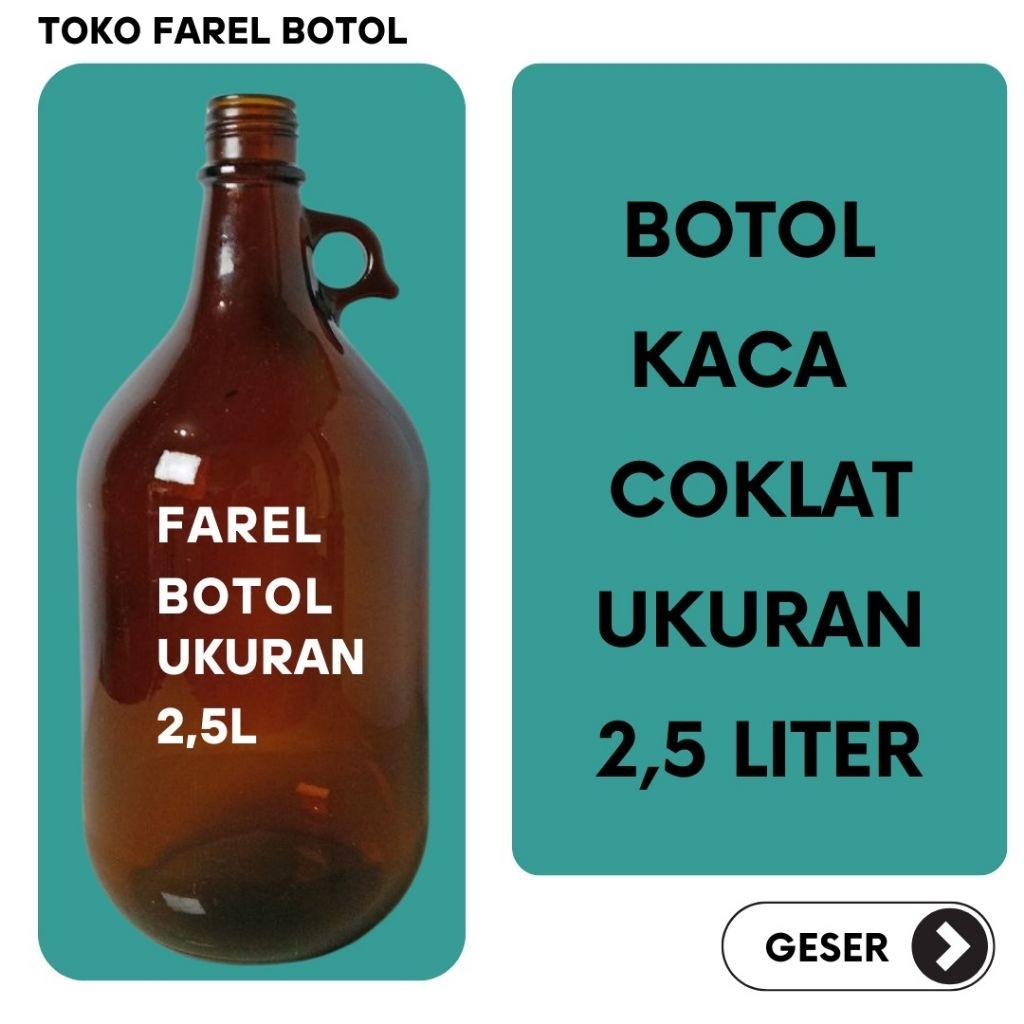 botol kaca coklat 2.5 liter