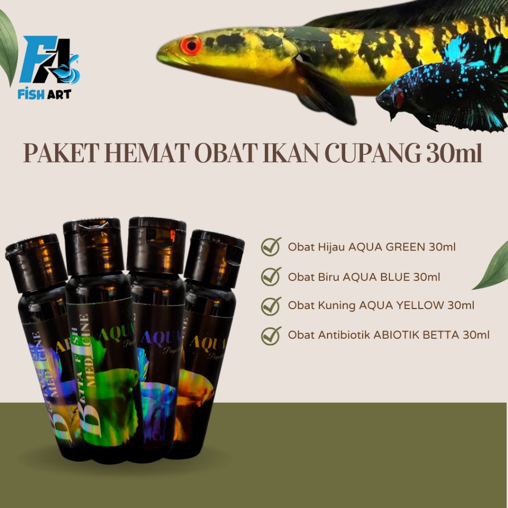Fish Art • Paket Hemat Obat Ikan Cupang | Obat Hijau, Obat Kuning, Obat Biru Untuk Pengobatan Ikan C