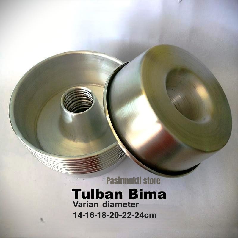 Loyang Tulban Aluminium Bima – Cetakan Kue Bolu Panggang Kukus Anti Lengket Tebal (Ukuran 14–24 cm)