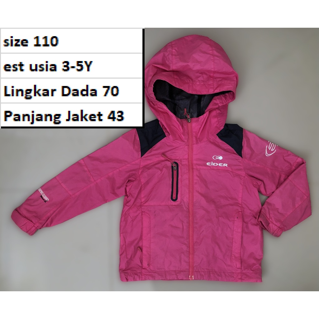 EIDER - Jaket Outdoor Hoodie Waterproof Windproof Anak Premium Second Preloved