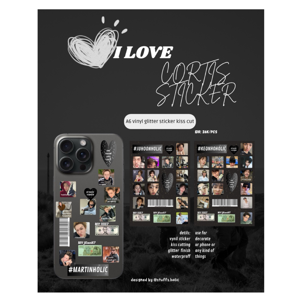 Cortis Sticker Sheet | A6 Vinyl Glitter