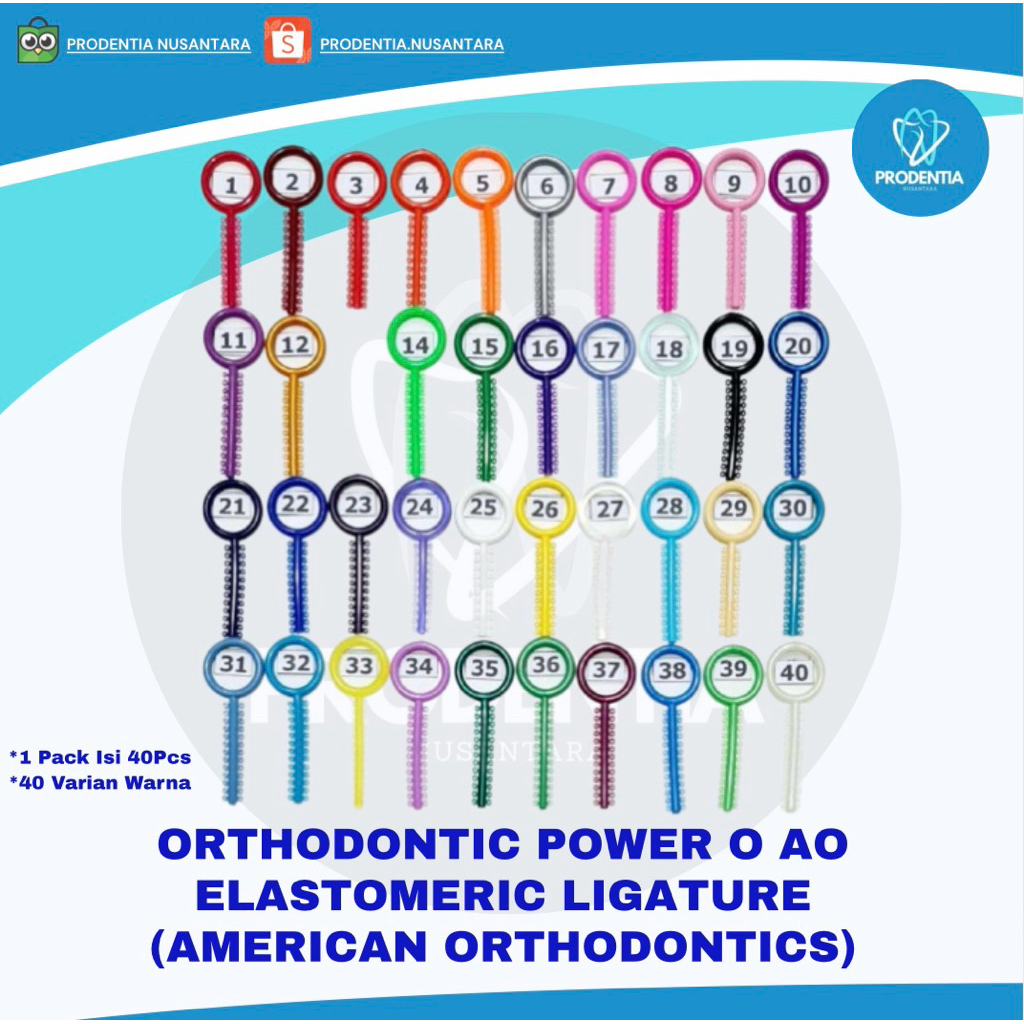 ORTHODONTIC POWER O AO ELASTOMERIC LIGATURE (AMERICAN ORTHODONTICS) - Isi 40Pcs/Pack - 40 Varian War