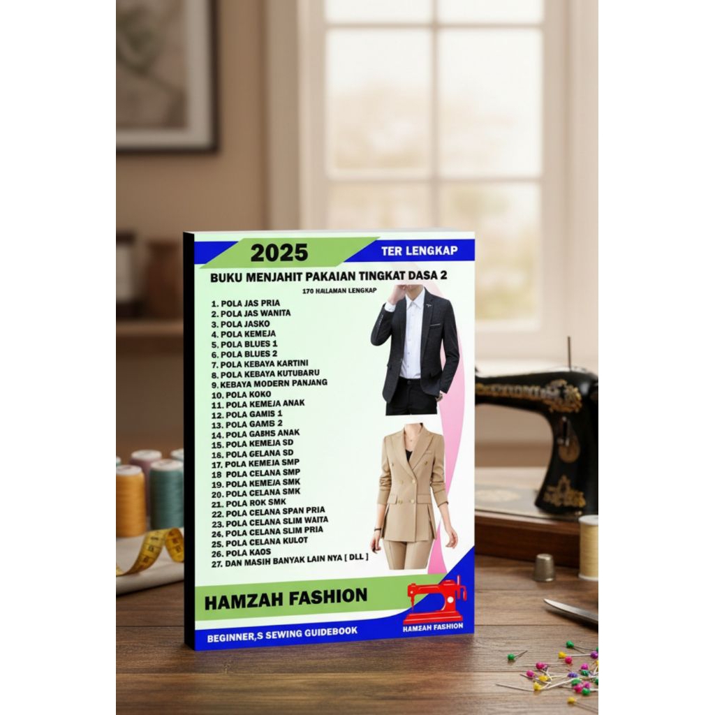 Buku pola jahit edisi paket lengkap tingkat dasar