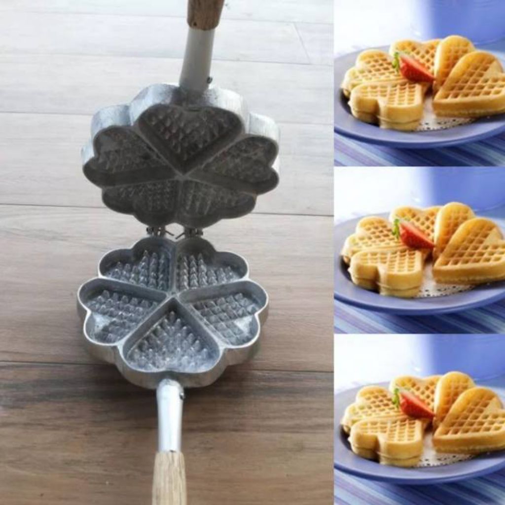 Cetakan kue wafel maker taiyaki motif love