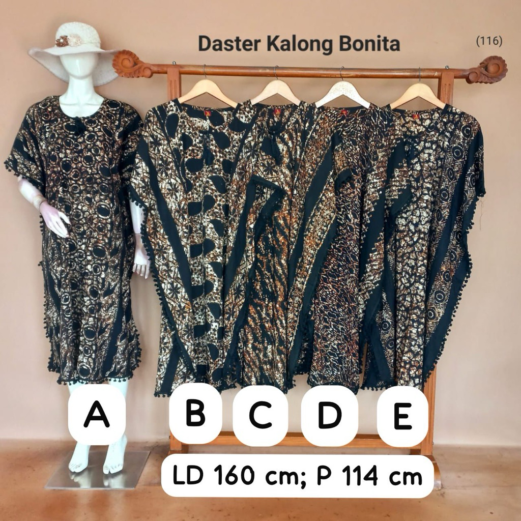 Daster Kalong Bonita Lowo Pom Pom viral by Putri Diana LD 160 cm