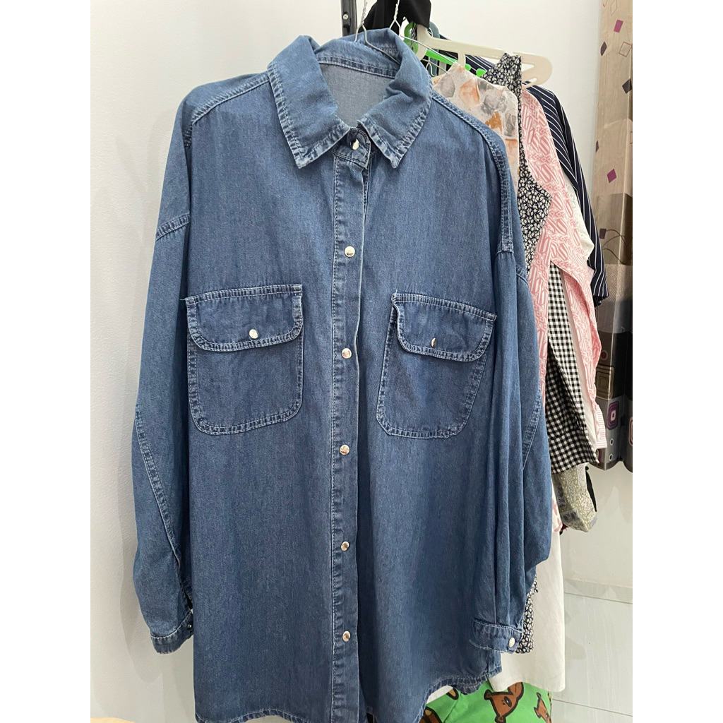 kemeja denim oversize