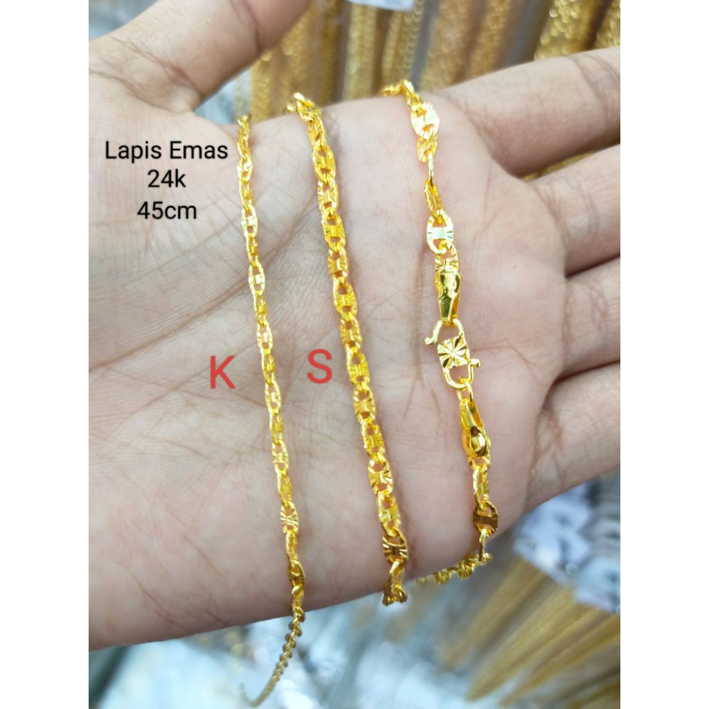 Kalung koin 91 | kalung lapis emas 24k | perhiasan kalung kuning