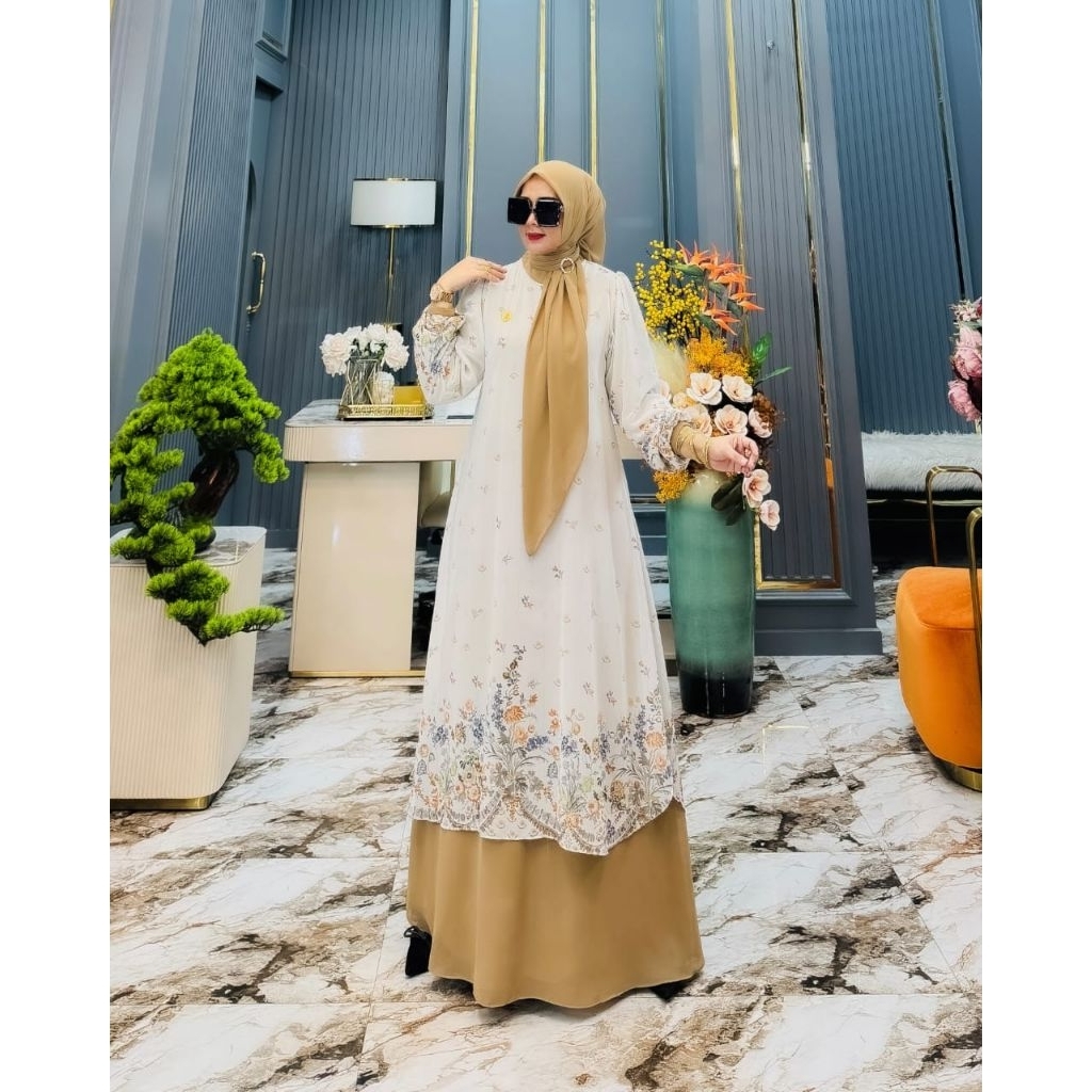 Gamis Layla Set Jilbab bunga coksu new / COD
