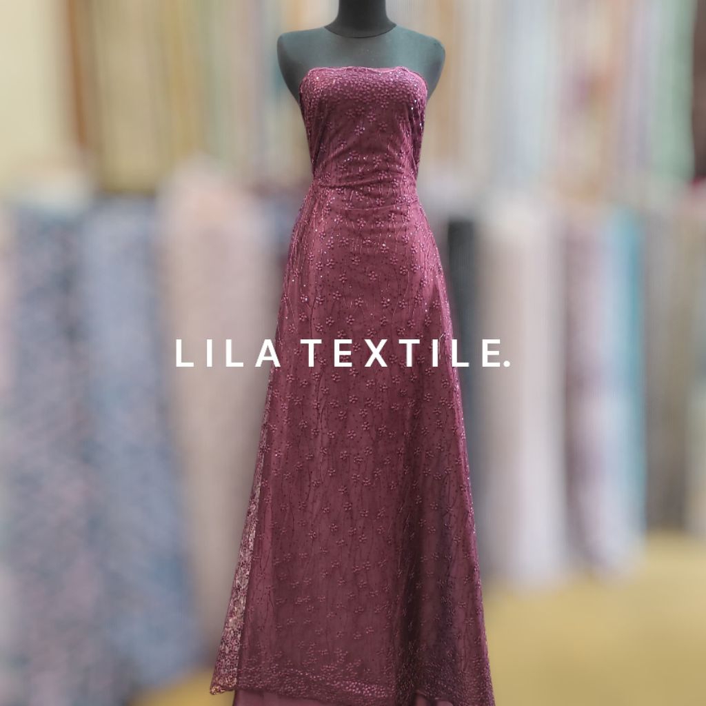 Tile Akar Payet piring  (HARGA PER SETENGAH METER) cocok untuk kebaya, outer, dress, gaun