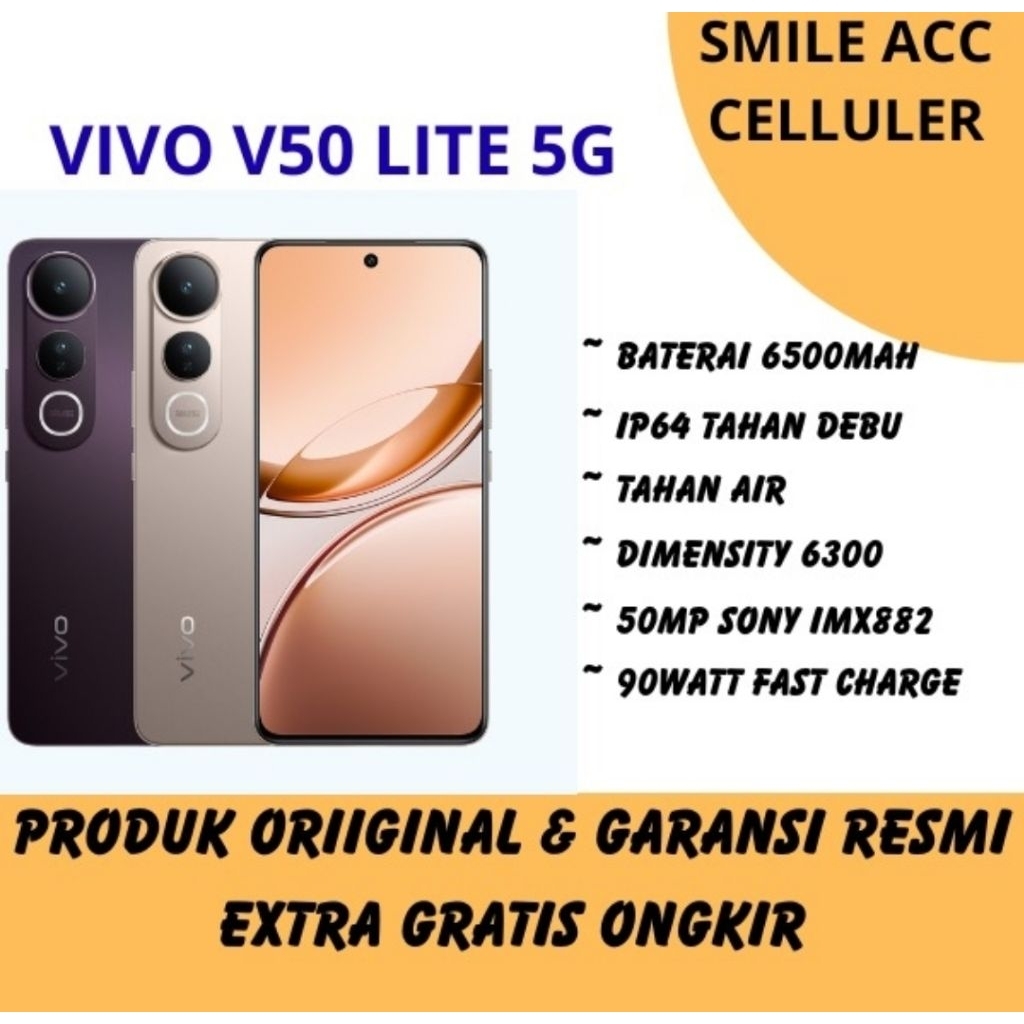 HP VIVO V50 LITE 5G RAM 8/256GB | RAM 12/512GB GARANSI RESMI