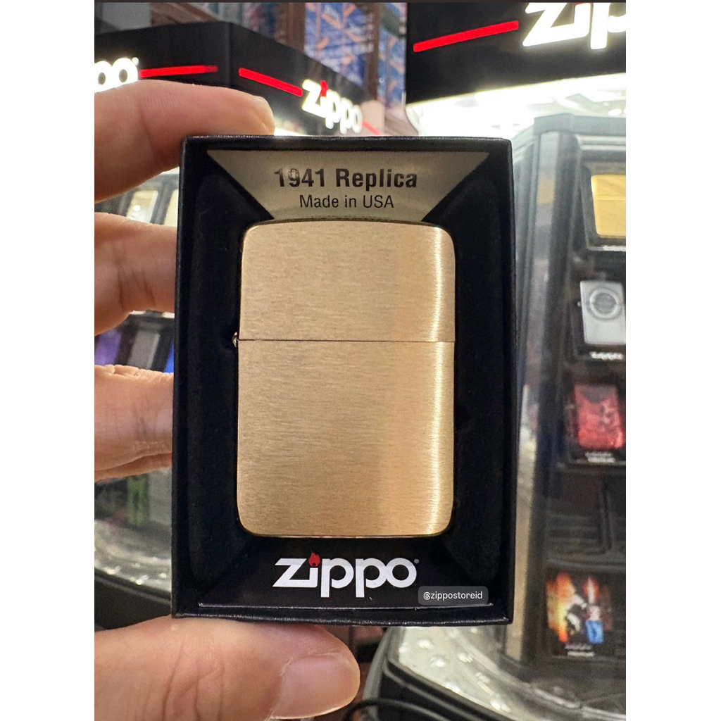 Zippo Brushed Brass (1941B Replica) Original 100% Made In USA