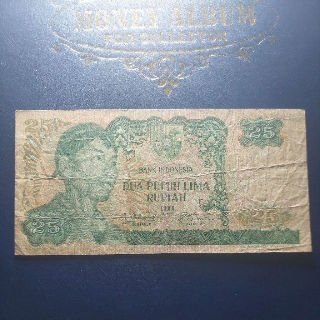 25 rupiah seri sudirman tahun 1968 vf bagus