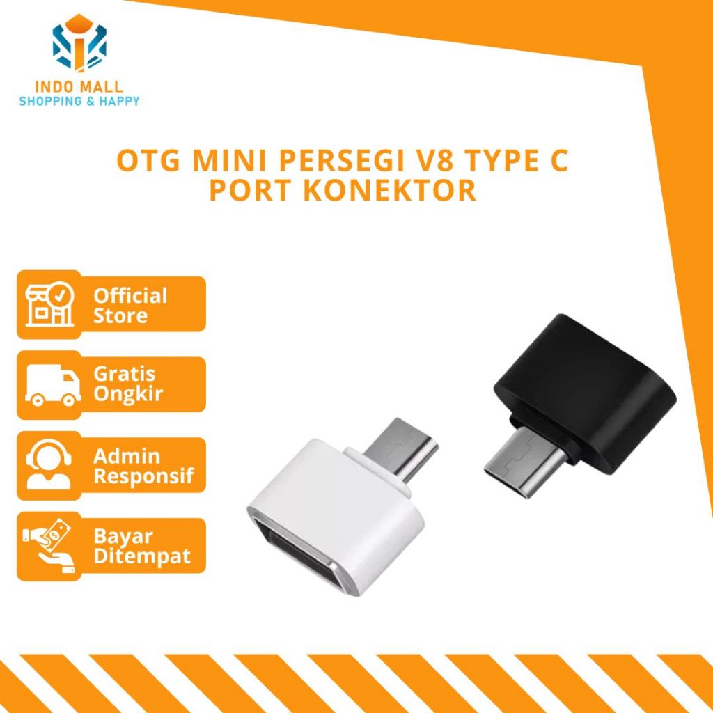 OTG MINI PERSEGI V8 Type C Port Konektor Non Cable USB TYPE C OTG
