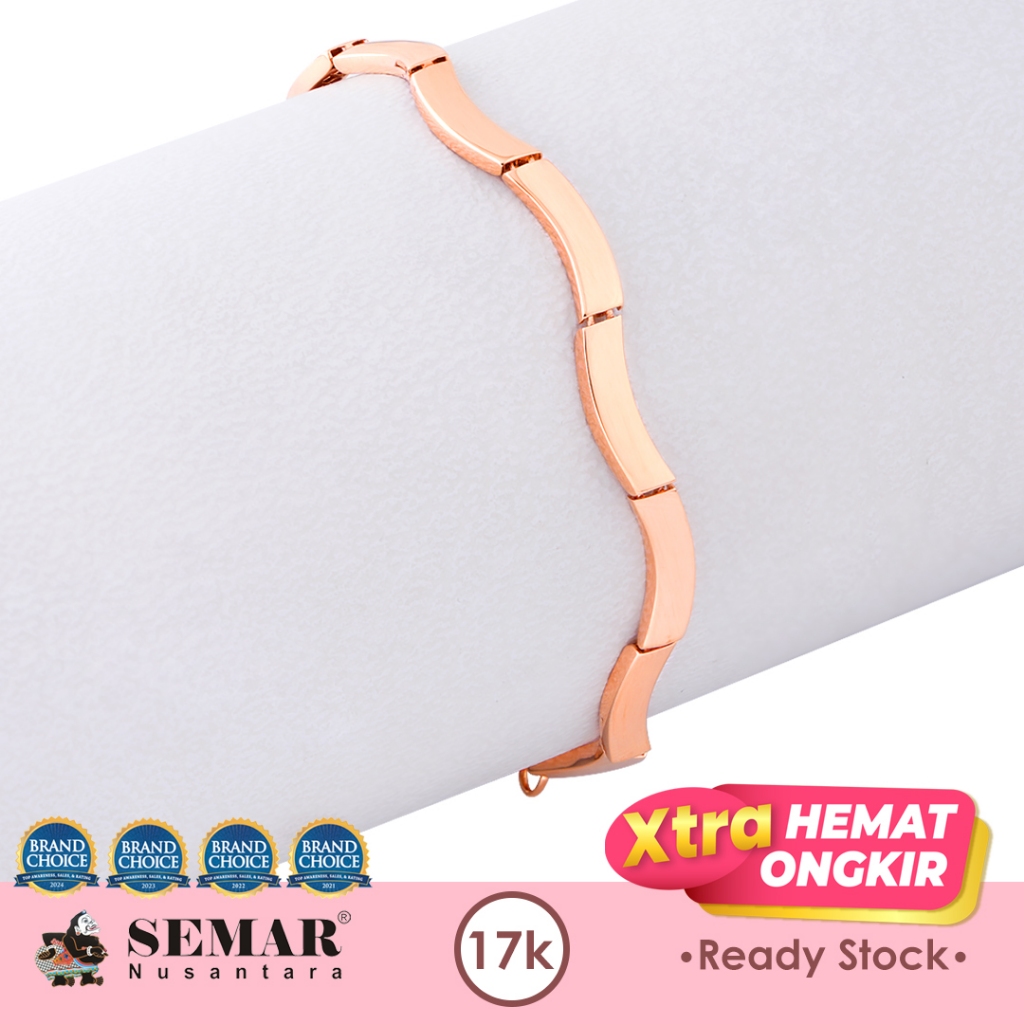 Gelang Emas Evanna Wave Line Gold 17K Semar Nusantara