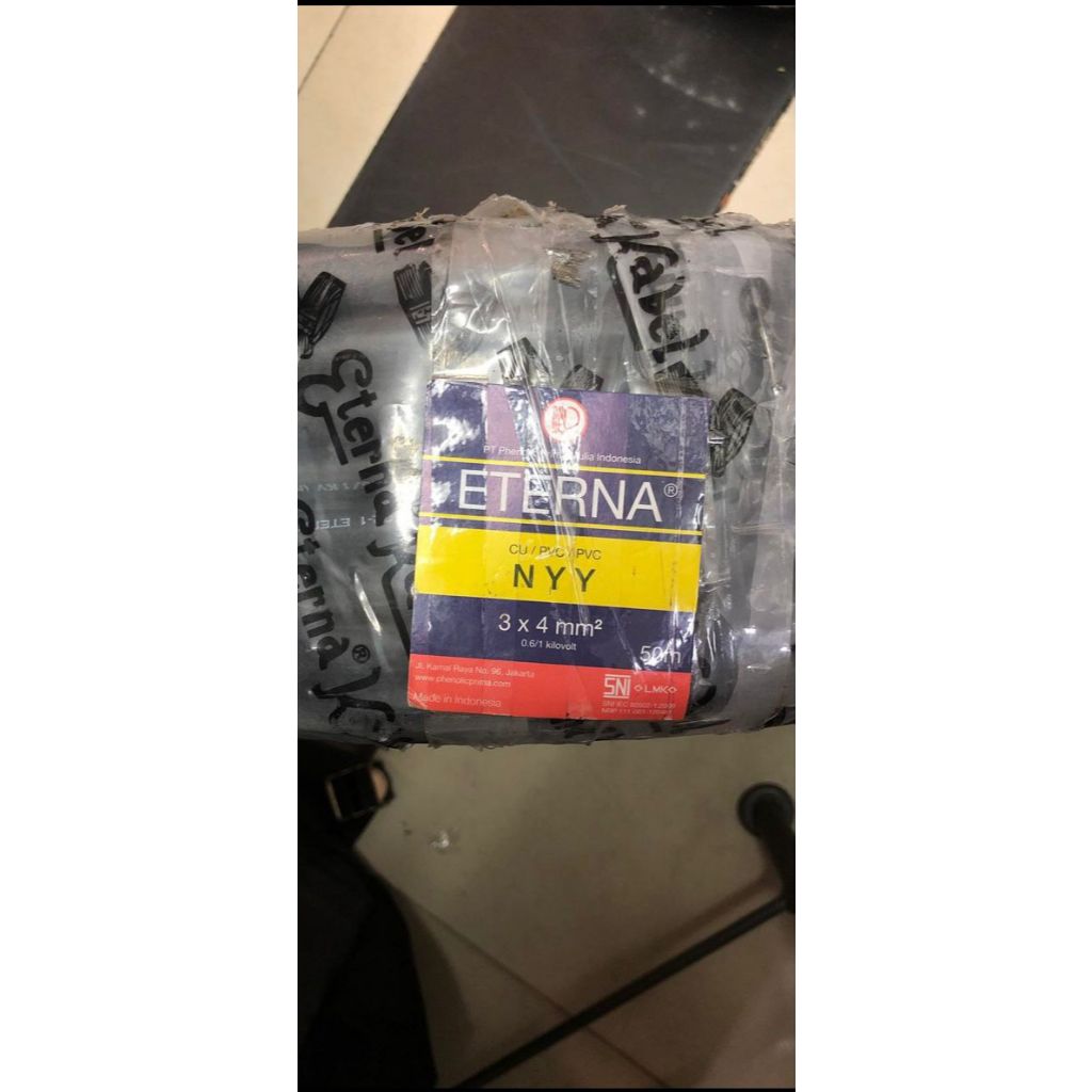 KABEL ETERNA 3X4 MM KABEL LISTRIK ETERNA Kawat 3x4 MM Kabel Listrik Eterna NYY 3x4 mm