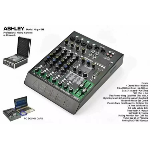 Mixer Audio 4 Channel ASHLEY KING-4SM KING4SM Original