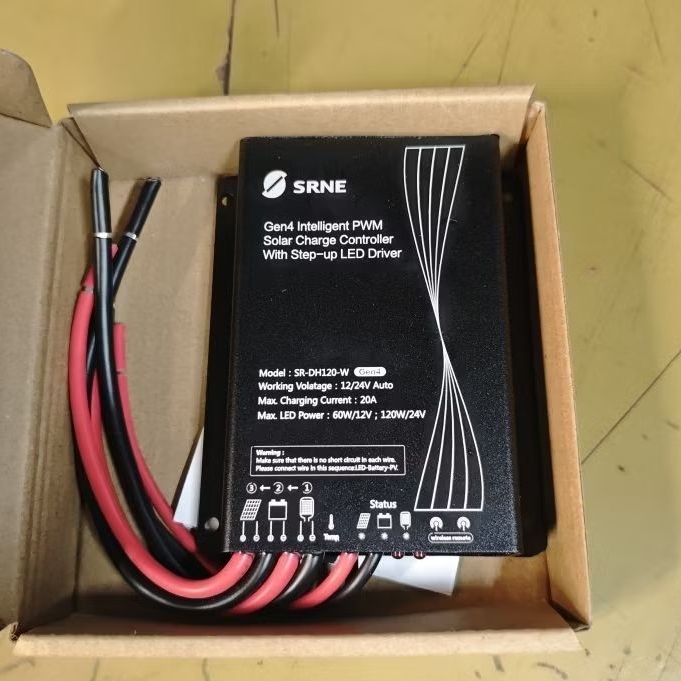 Solar Charge Controller with step-up LED driver 20A PWM SRNE SR-DH120