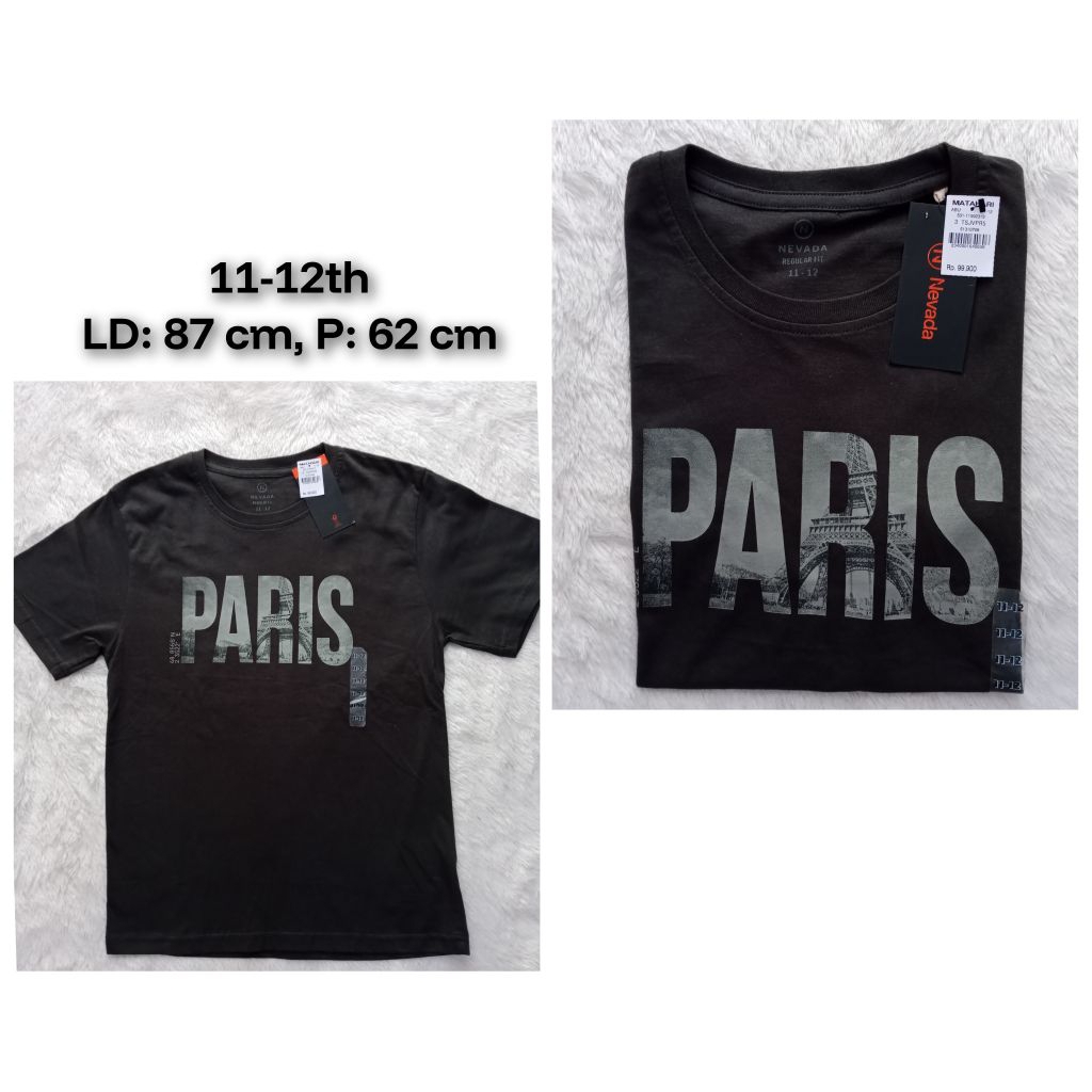 Kaos Anak Nevada Reguler Fit Size 9-10, 11-12, 13-14, 15-16 Tahun
