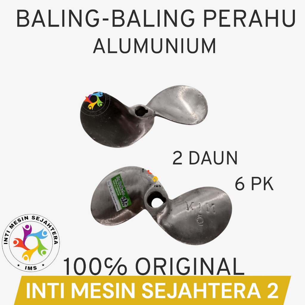 Baling Baling Alumunium 6pk / Kipas Kapal Perahu Nelayan 2 Daun Propeller