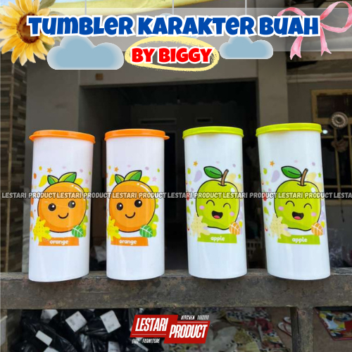 ( 6 PCS ) TUMBLER TUTUP BIGGY KARAKTER BUAH | TUMBLER BIGGY | BOTOL MINUM | GELAS TUTUP | TEMPAT MIN