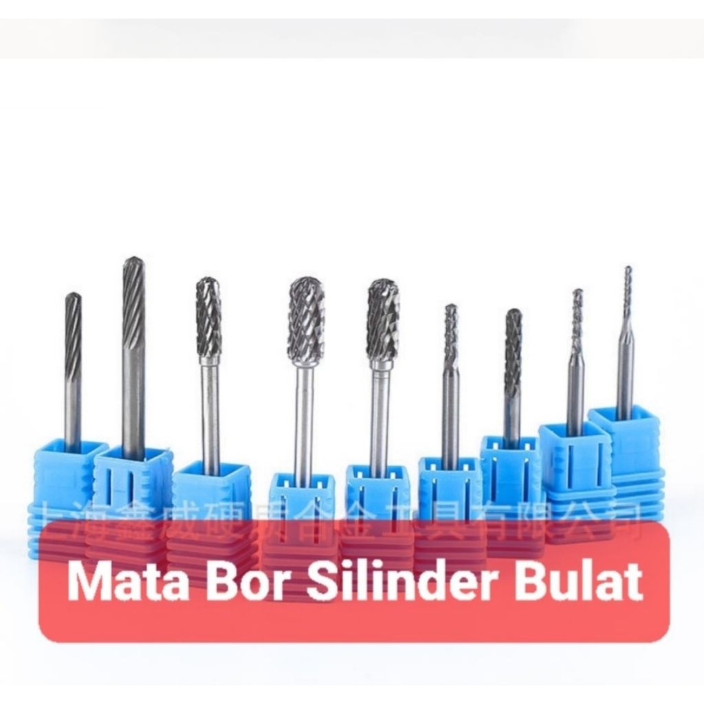 Mata bor porting cuner cun silinder bulat double cut tungsten  ukir pahat engrave bahan logam dan no